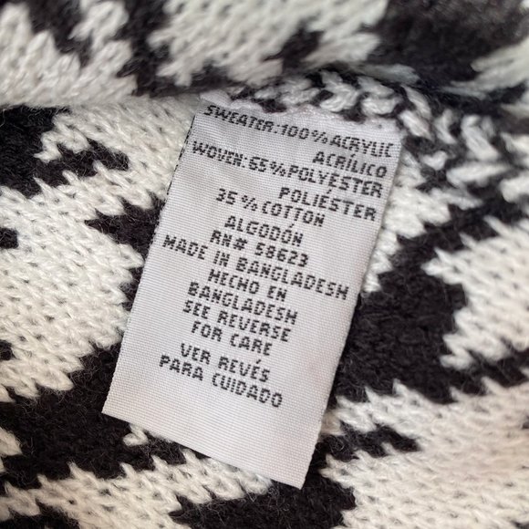 Heart&Heels NWOT Women's Long Sleeve Shirt with Sweater Dress, Black/White, Sz S - Picture 9 of 9